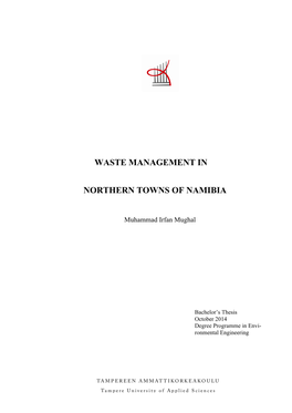 Waste Management in Northern Towns of Namibia