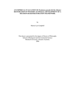 AN EMPIRICAL EVALUATION of Posidonia Australis (R