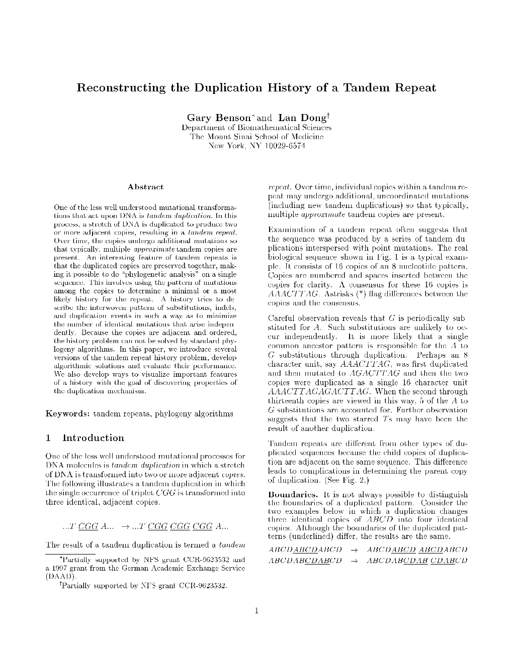 Reconstructing the Duplication History of a Tandem Repeat