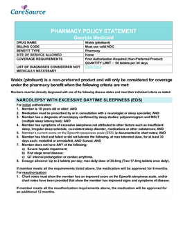 Pharmacy Policy Statement