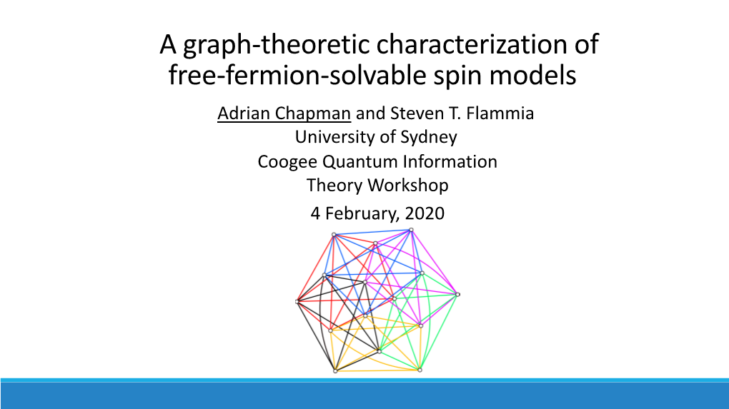 A Graph-Theoretic Characterization of Free-Fermion-Solvable Spin Models Adrian Chapman and Steven T