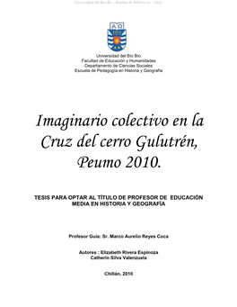 Imaginario Colectivo En La Cruz Del Cerro Gulutrén, Peumo 2010