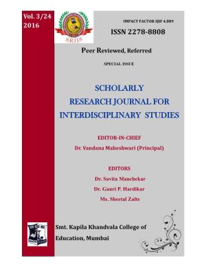 Scholarly Research Journal for Interdisciplinary Studies