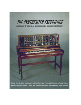 THE SYNTHESIZER EXPERIENCE Experiencia De Usuario En Los Instrumentos Musicales Electrónicos