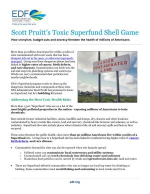 Scott Pruitt's Toxic Superfund Shell