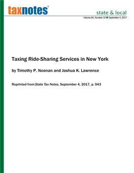 Taxing Ride-Sharing Services in New York by Timothy P