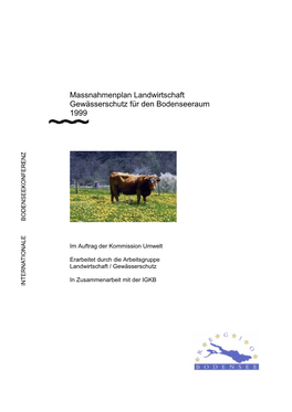 Massnahmenplan Landwirtschaft Gewässerschutz Für Den Bodenseeraum 1999