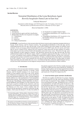 Terrestrial Distribution of the Lyme Borreliosis Agent Borrelia