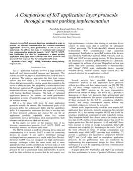 A Comparison of Iot Application Layer Protocols Through a Smart Parking Implementation
