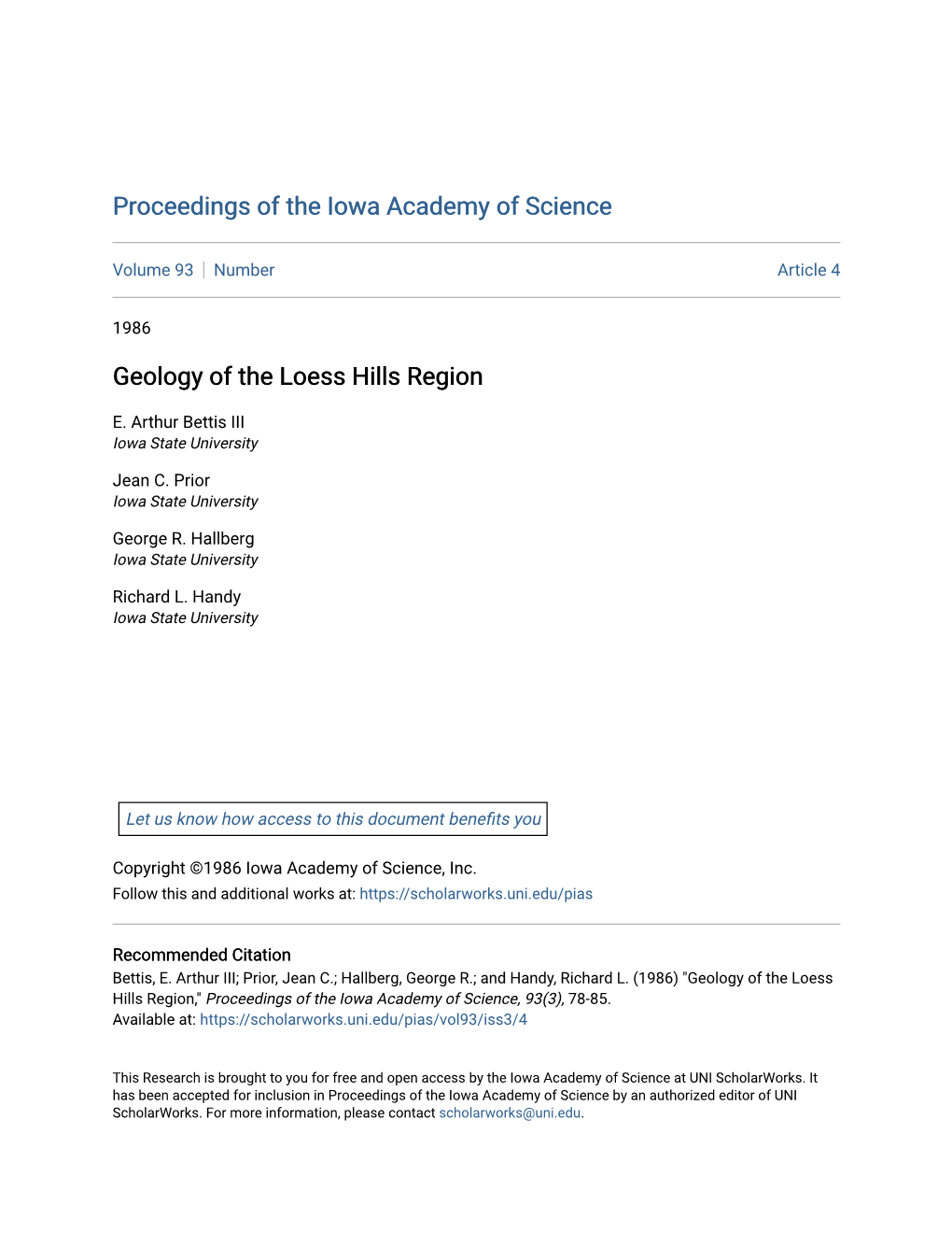 Geology of the Loess Hills Region