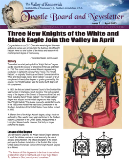 Three New Knights of the White and Black Eagle Join the Valley in April