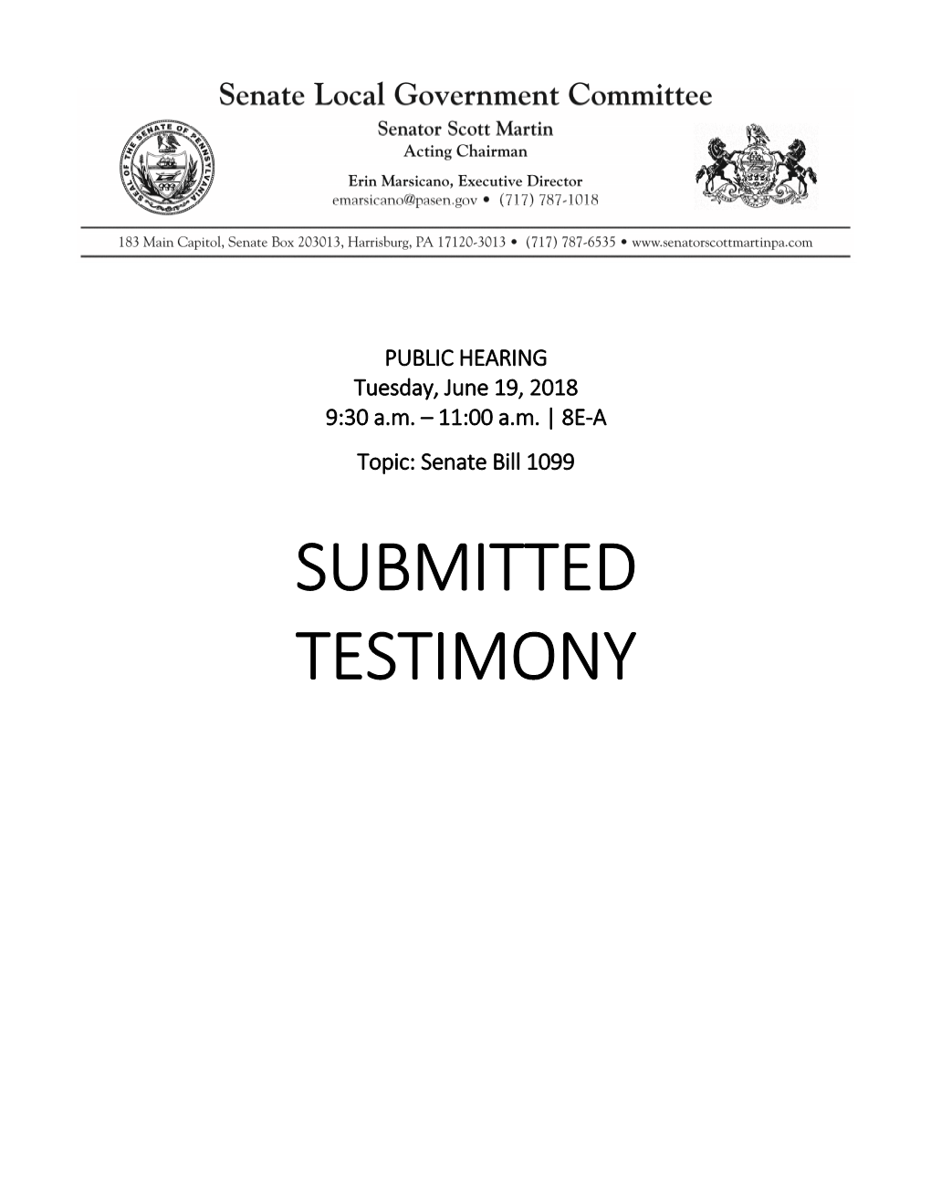 Submitted Testimony