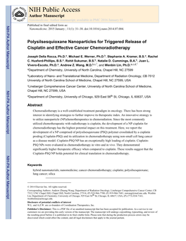 NIH Public Access Author Manuscript Nanomedicine