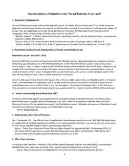 Documentation of Statistics in the “Israel-Palestine Scorecard”