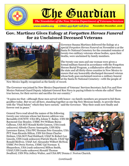 The Guardian the Newsletter of the New Mexico Department of Veterans Services