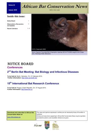 African Bat Conservation News January 2010 ISSN 1812-1268