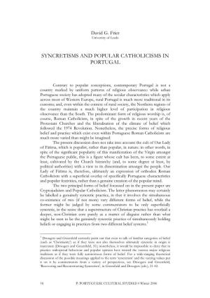Syncretisms and Popular Catholicisms in Portugal