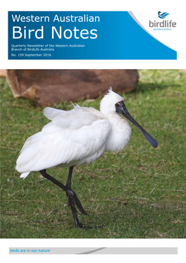 Bird Notes Quarterly Newsletter of the Western Australian Branch of Birdlife Australia No