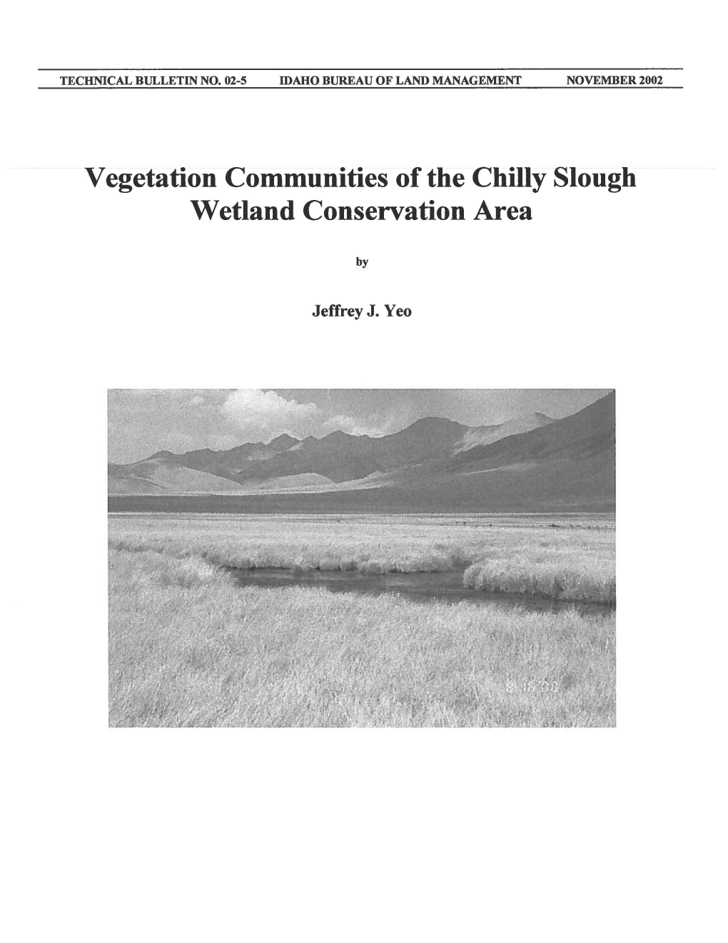 Vegetation Communities of the Chilly Slough Wetland Conservation Area