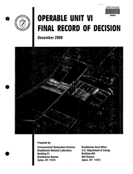Declaration of the Record of Decision, Operable Unit Vi