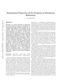 Fundamental Properties of the Evolution of Mutational Robustness