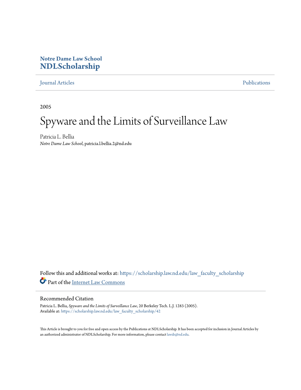 Spyware and the Limits of Surveillance Law Patricia L