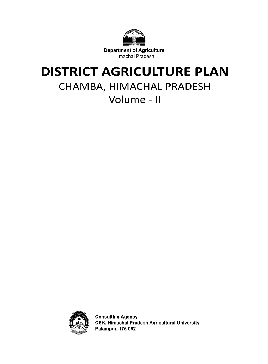 Agriculture Plan Chamba