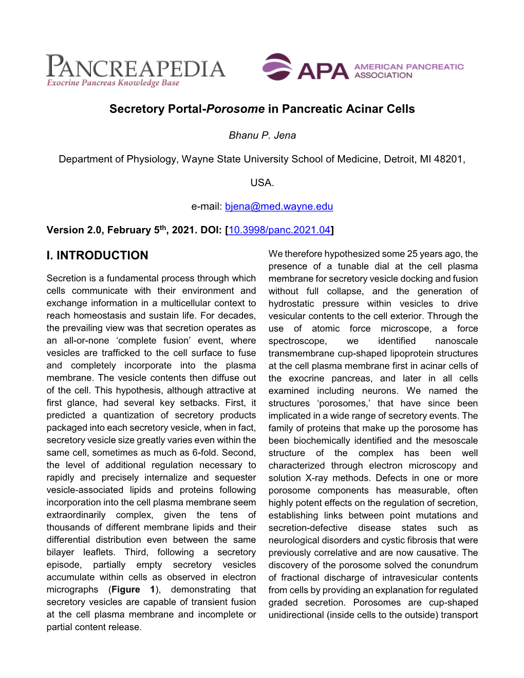 Secretory Portal-Porosome in Pancreatic Acinar Cells