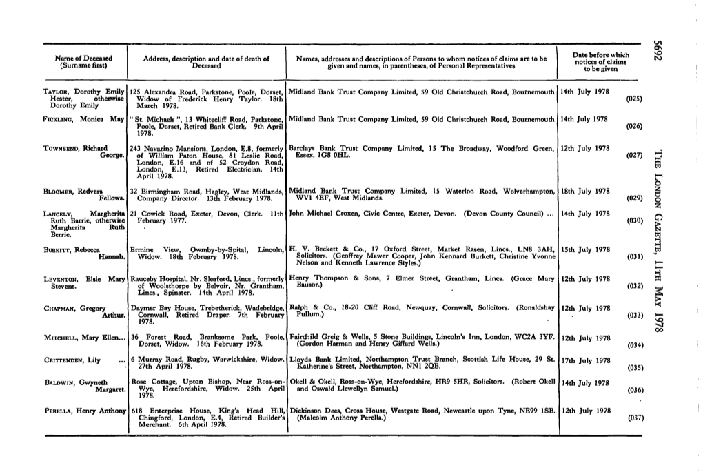 Name of Deceased (Surname First)