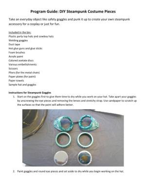 DIY Steampunk Costume Instructions