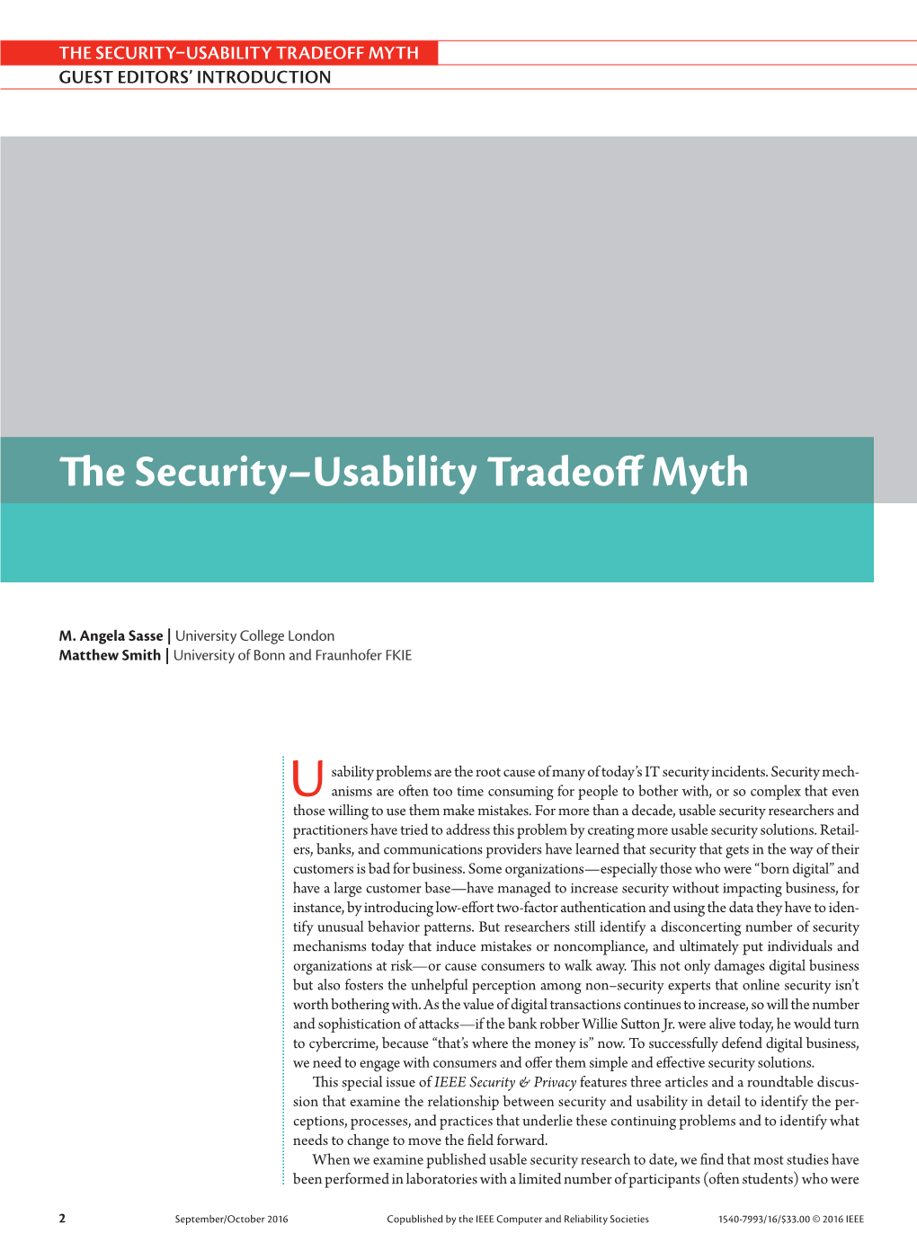 The Security–Usability Tradeoffmyth