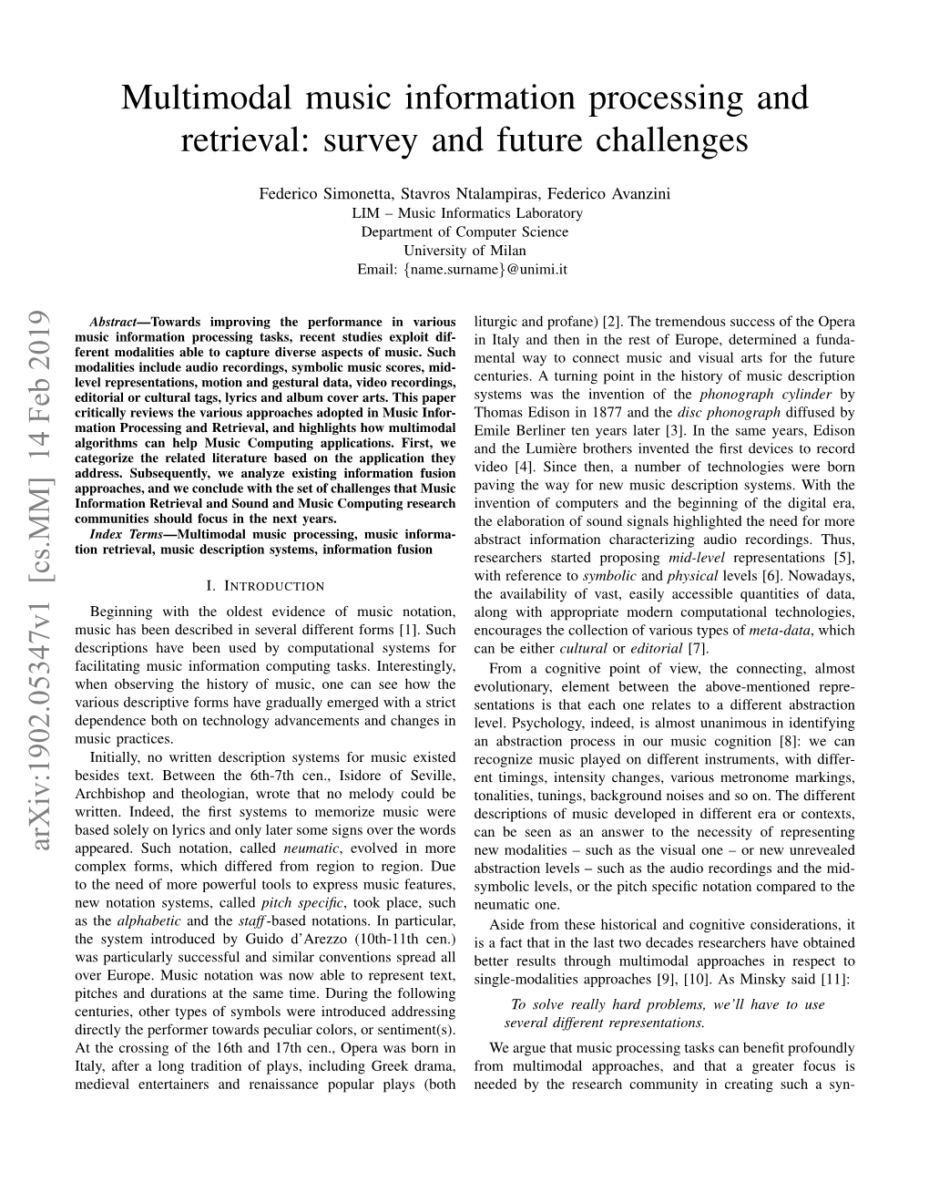 Multimodal Music Information Processing and Retrieval: Survey and Future Challenges