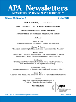 APA Newsletter on Feminism and Philosophy