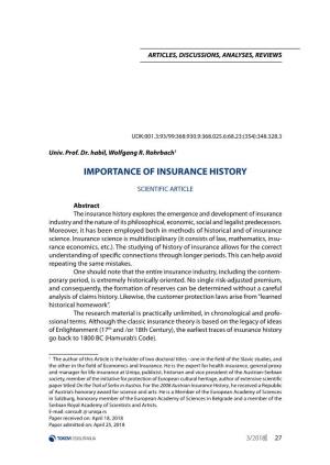 Importance of Insurance History