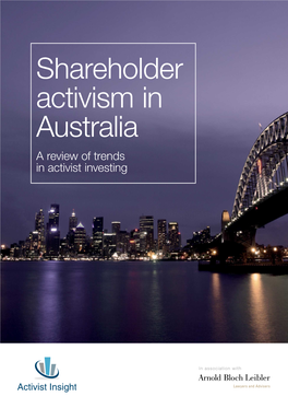 Shareholder Activism in Australia a Review of Trends in Activist Investing Monthly