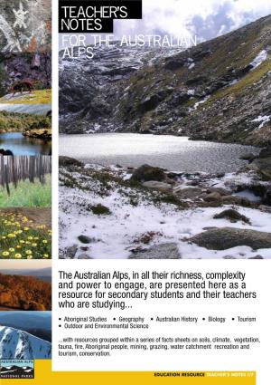 Australian Alps Education Kit – Teacher's Notes