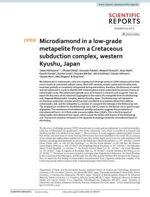 Microdiamond in a Low-Grade Metapelite from a Cretaceous