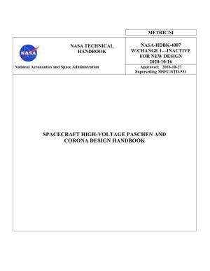 Spacecraft High-Voltage Paschen and Corona Design Handbook