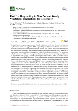 Post-Fire Resprouting in New Zealand Woody Vegetation: Implications for Restoration