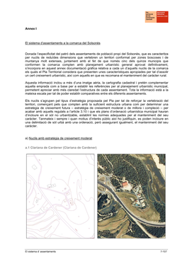 Annex I El Sistema D'assentaments a La Comarca Del Solsonès Donada L