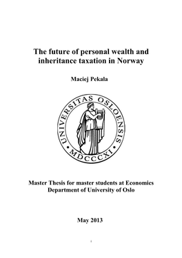 The Future of Personal Wealth and Inheritance Taxation in Norway