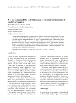 A Re-Assessment of the Early Māori Use of Silicified Tuff (Palla)