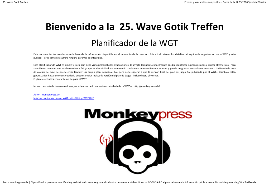Bienvenido a La 25. Wave Gotik Treffen Planificador De La WGT