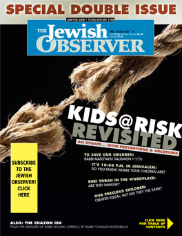 Subscribe to the Jewish Observer! Click Here