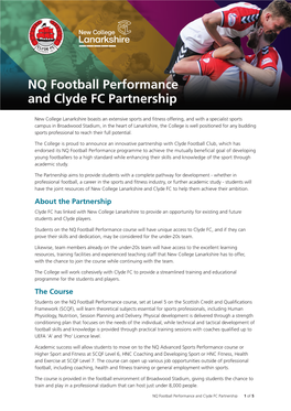 NQ Football Performance and Clyde FC Partnership