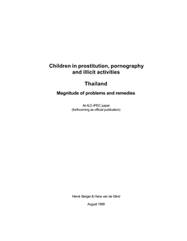 Children in Prostitution, Pornography and Illicit Activities in Thailand