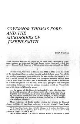 Governor Thomas Ford and the Murderers of Joseph Smith