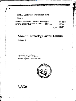 Advanced Technology Airfoil Research Volume I