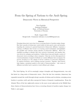 From the Spring of Nations to the Arab Spring Democratic Waves in Historical Perspective