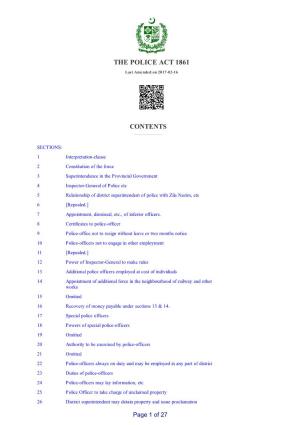The Police Act 1861 Contents